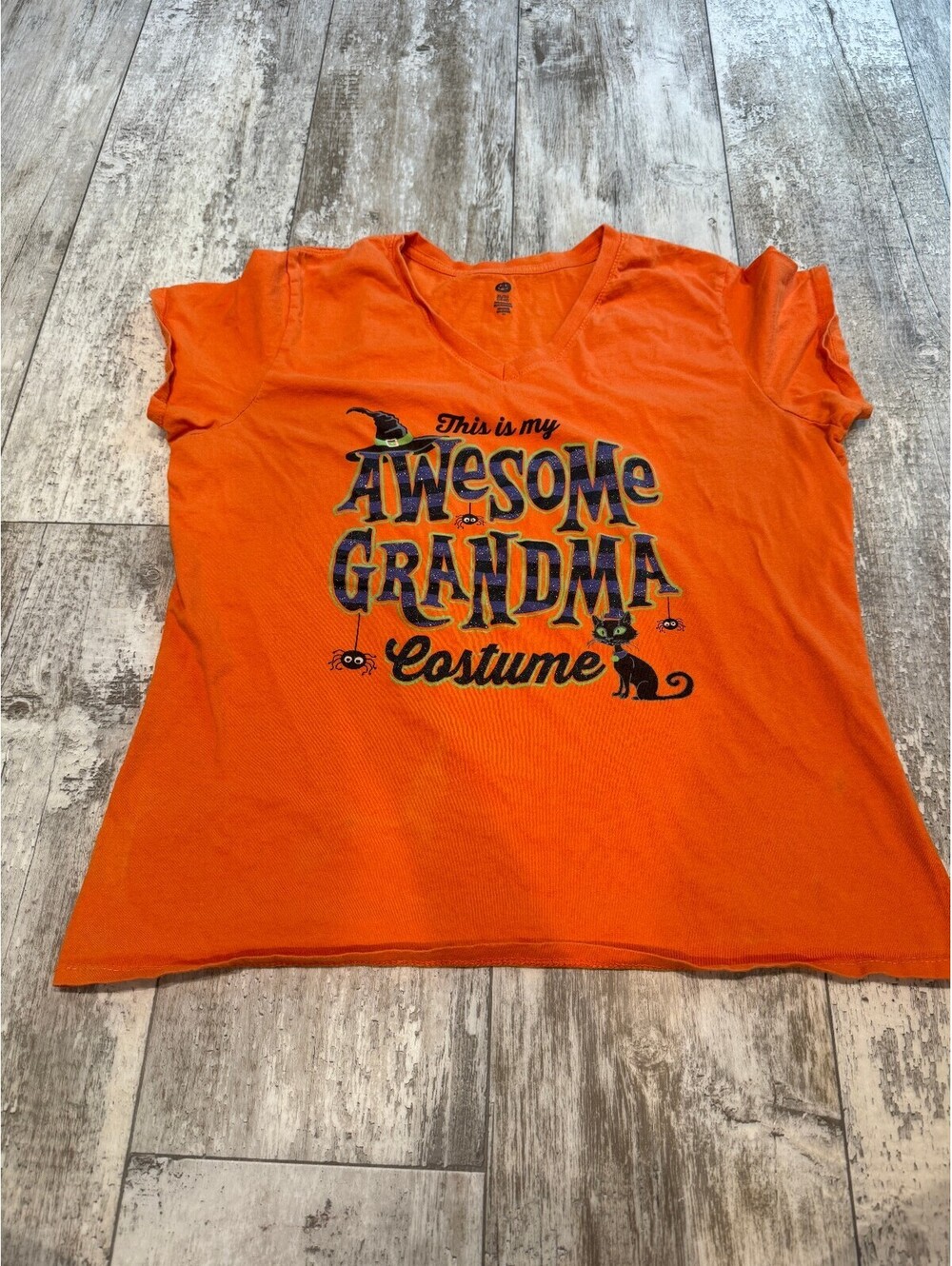 Womens XXL Halloween Awesome Grandma Costume Orange Graphic Shirt